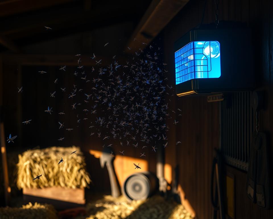 Elektrische Fliegenfalle im Pferdestall Elektrische Fliegenfalle im Pferdestall