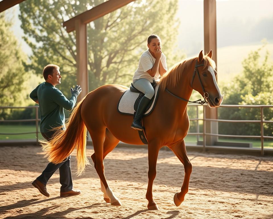 Hippotherapie mit Pferd und Patient