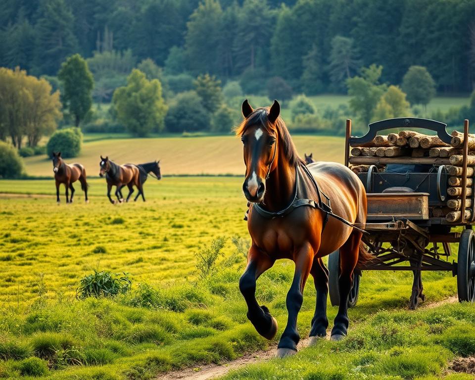 Kaltblutpferde in verschiedenen Einsatzbereichen