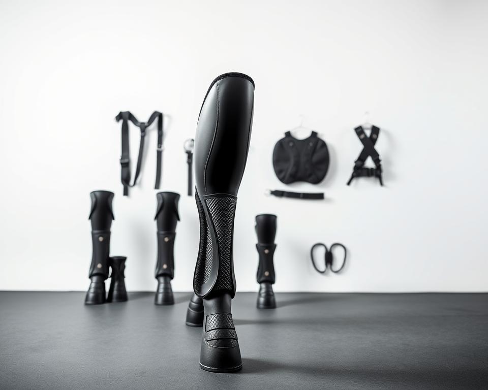 Moderne Pferdegamaschen und Schutzausrüstung