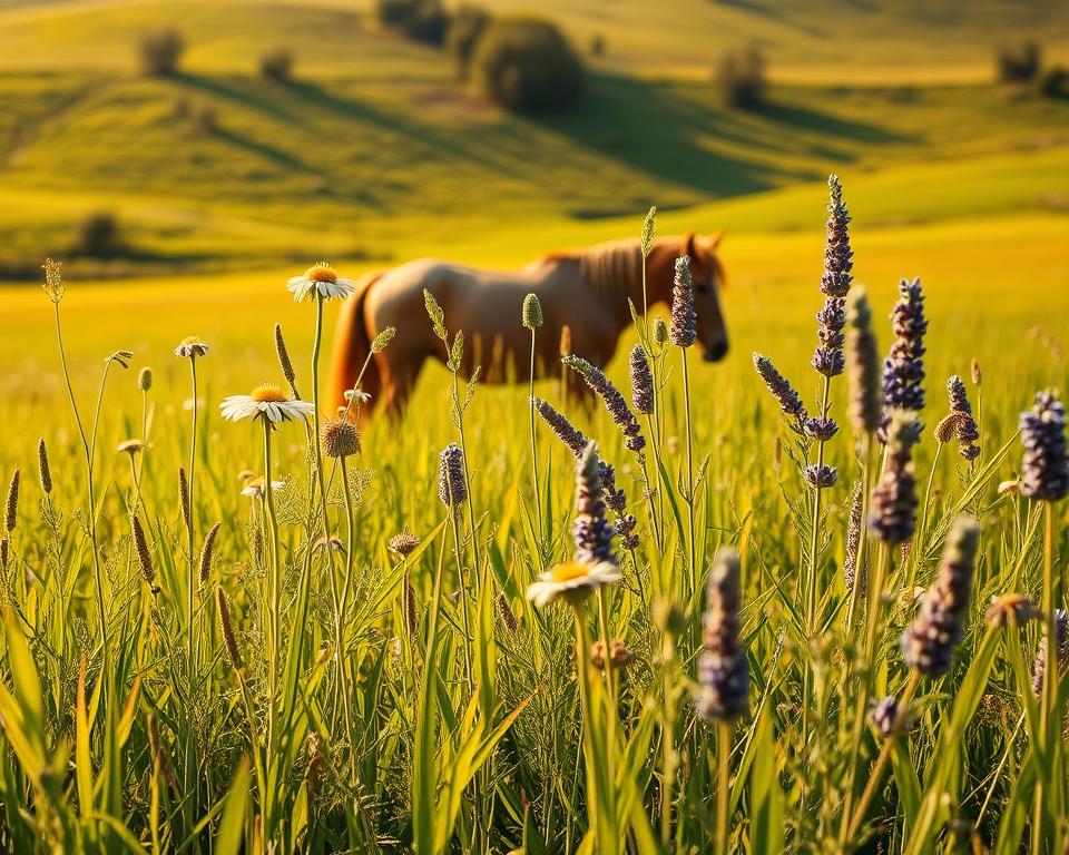 Natürliche Kräuter für Pferdenahrung