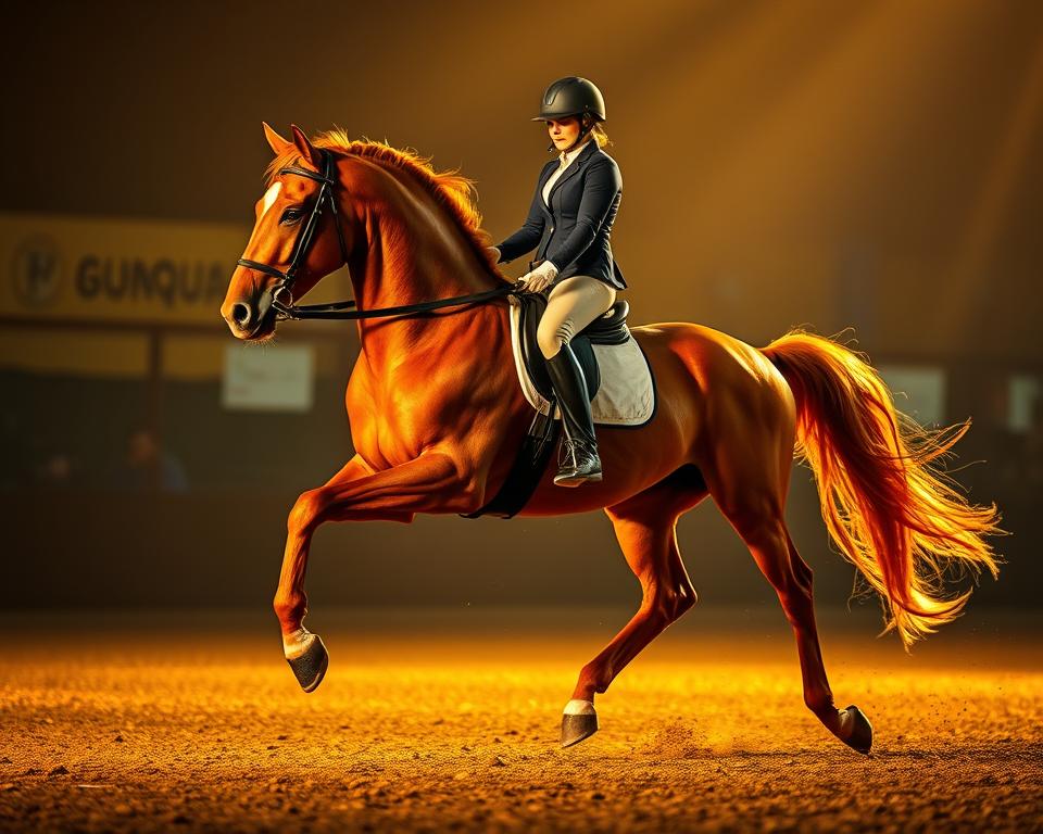 Pferd mit Schwung und Energie im Dressurtraining