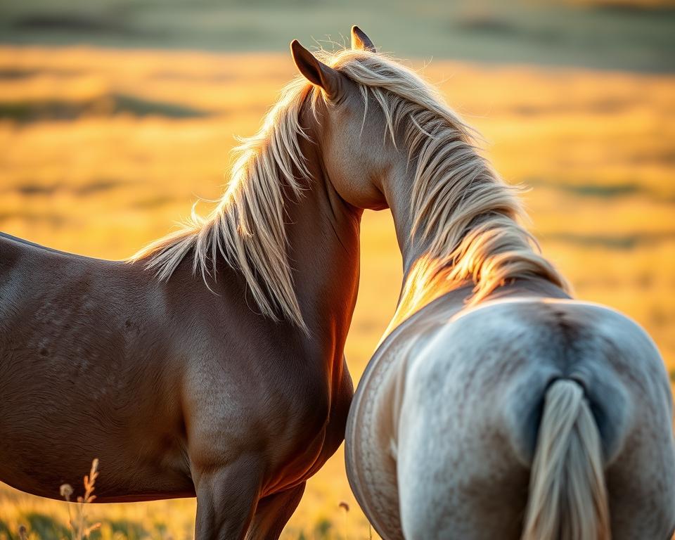 Pferde Grooming und soziale Bindungen