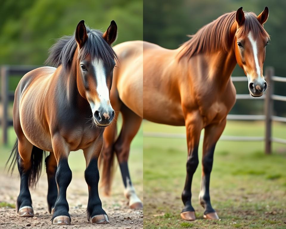 Pony-Körperbau Vergleich