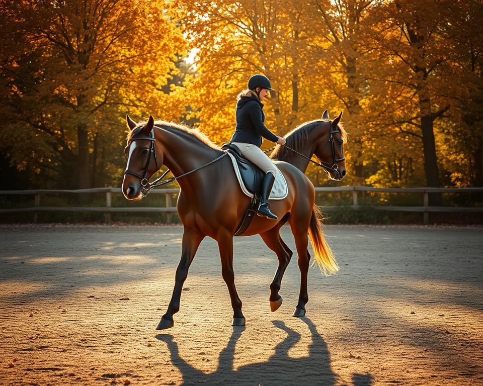 Saisonales Pferdetraining an der Longe