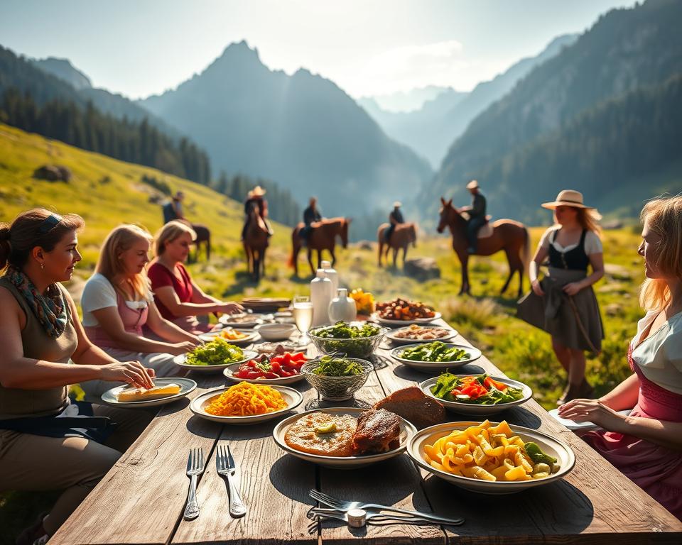 Schwäbische Küche beim Wanderritt Schwäbische Küche beim Wanderritt