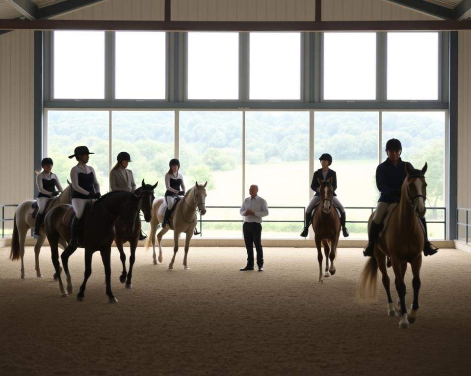 Übungen für Anfänger in der Reitbahn