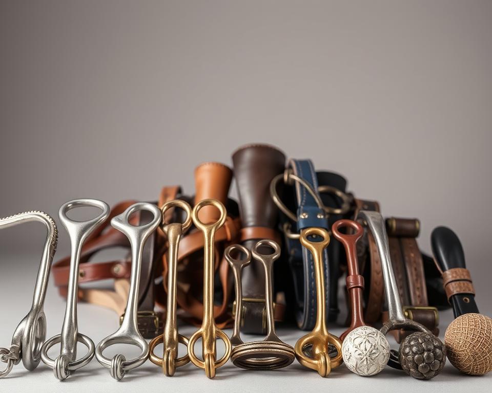 Verschiedene Pferdegebiss Materialien