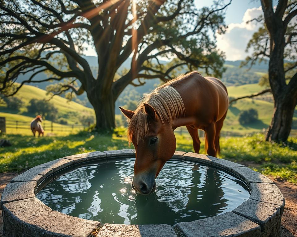 Wasserversorgung Pferde Tränke