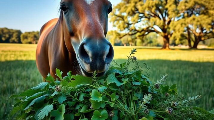 wie lange soll man kräuter füttern für ein pferd?